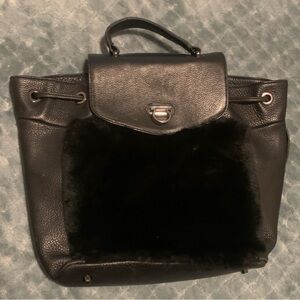 Overland Kodiak Rex Rabbit Fur & Leather Backpack Purse